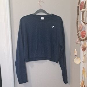 Gymshark Wild  Blue Long Sleeve Crop Top. Moisture Wicking Crop